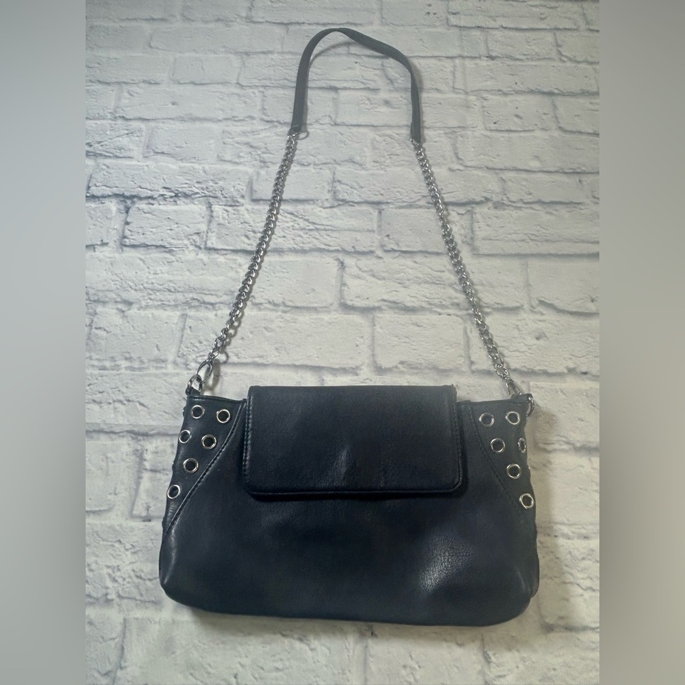 Charming Charlie Navy Shoulder Bag with Silver Accents